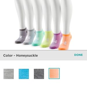 Women's 6-9/Youth 3Y-8Y Under Armour 6 pack socks